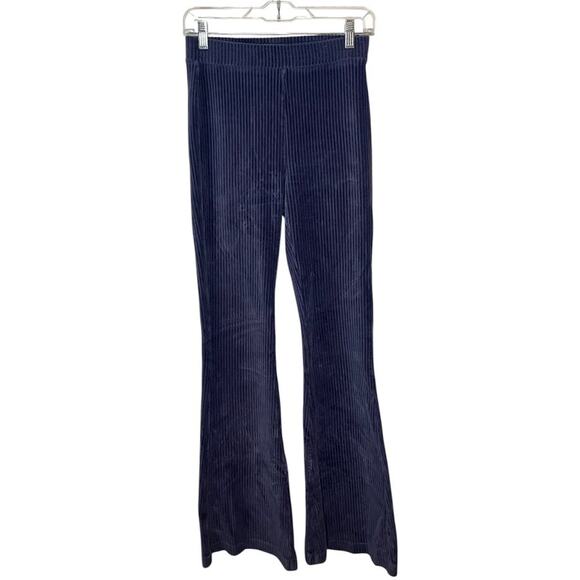 Aerie Navy Ribbed Corduroy Flare Pants Soft Cozy Vintage Y2K Fit High Rise Small - Picture 2 of 11
